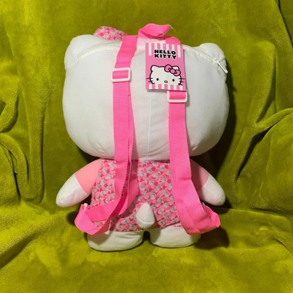 firm price NWT Hello Kitty Plush Backpack pink and white - Picture 3 of 6